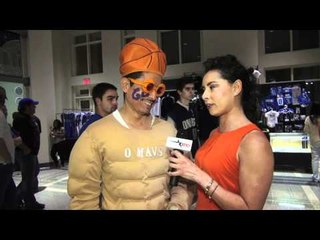 Big Time Mavs Fan Dressed As A Basketball