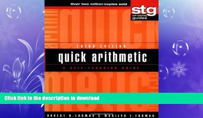 FAVORITE BOOK  Quick Arithmetic: A Self-Teaching Guide (Wiley Self-Teaching Guides) FULL ONLINE