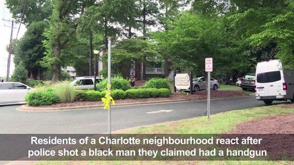 Neighbours react to police shooting in North Carolina