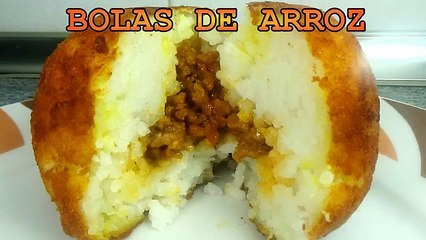 Prepara bolas de arroz rellenas