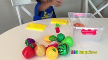 VELCRO FOOD TOY Learn Names of Fruits and Vegetables Cutting Food For Kids Ryan Best Learning Video