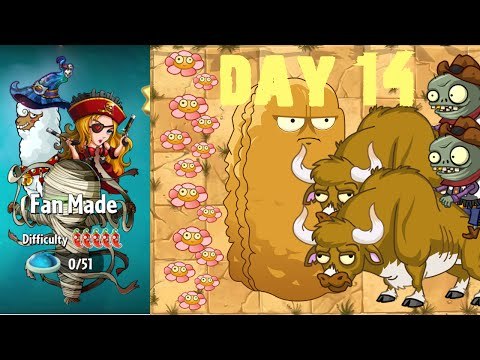 Plants vs. Zombies 2 - Fan Made World by OyKus - Level 14 (Given Plants, Flowers)