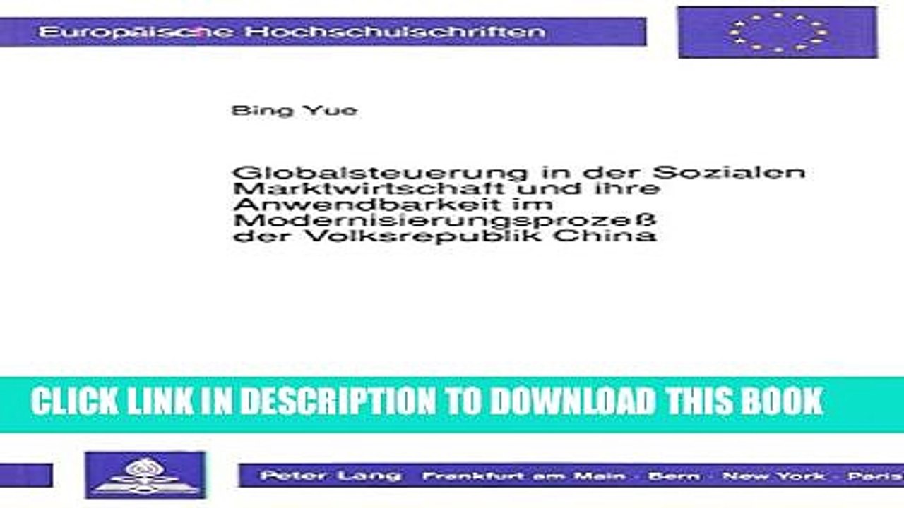 [Read PDF] Globalsteuerung in der Sozialen Marktwirtschaft und ihre Anwendbarkeit im