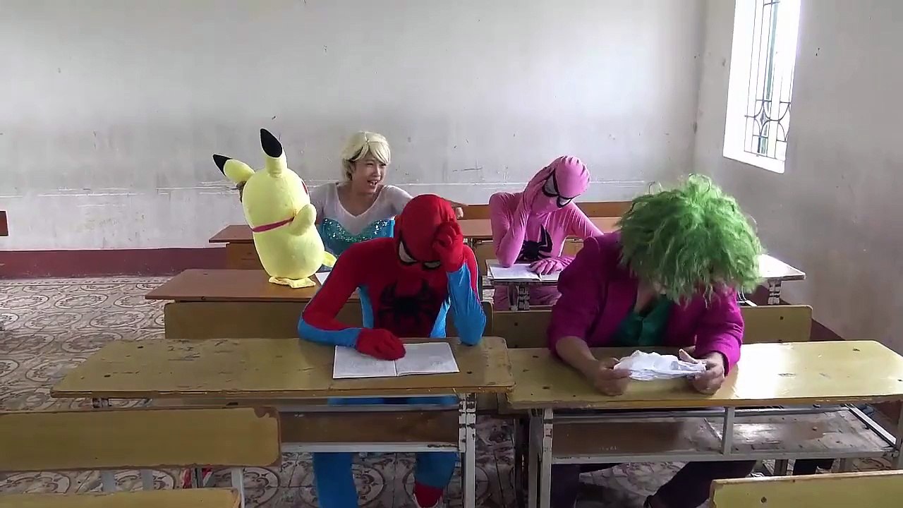 Spiderman vs Catwomen rescue dogs drowning Frozen Elsa Captain Fun Superheroes joker pranks-BMw-bEcJdbU part 10