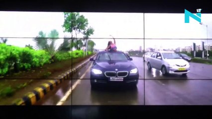 Poonam Pandey lands in bathtub to promote 'The Weekend'