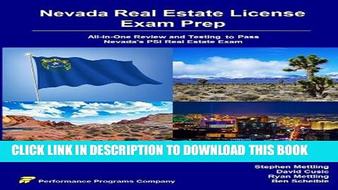 [PDF] Nevada Real Estate License Exam Prep: All-in-One Review and Testing To Pass Nevada s PSI