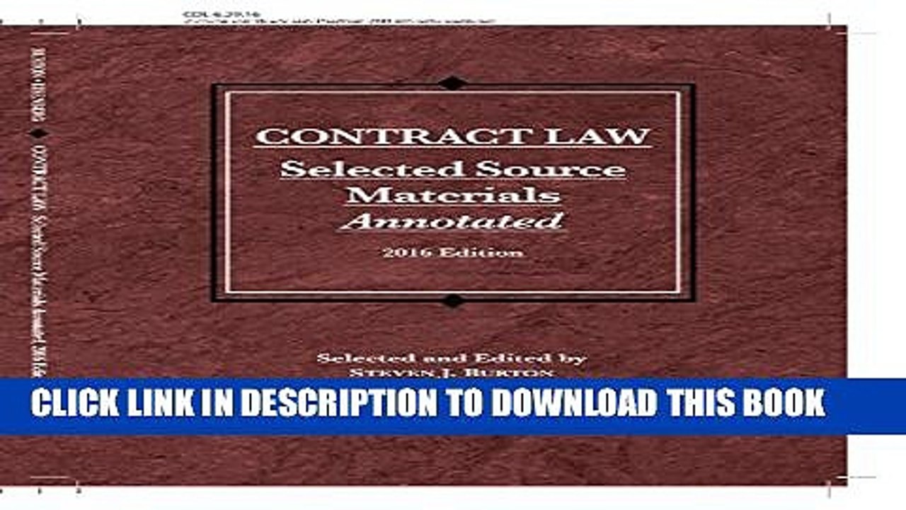 [PDF] Contract Law, Selected Source Materials Annotated (Selected Statutes) Popular Colection