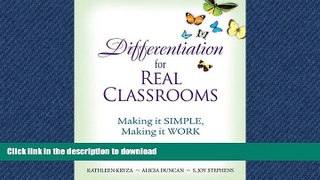 EBOOK ONLINE Differentiation for Real Classrooms: Making It Simple, Making It Work FREE BOOK ONLINE