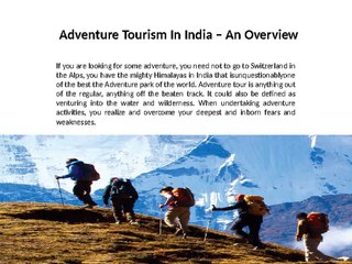 Adventure tourism in India- travel companies in india