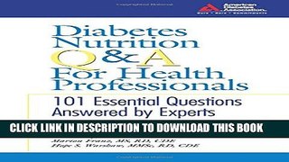 New Book Diabetes Nutrition Q A for Health Professionals