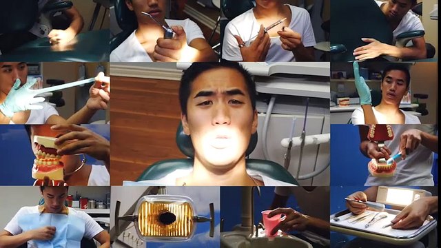 Chàng trai hát sử dụng các dụng cụ nha khoa cực hay