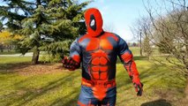 HULK Transforms Into RED HULK w_ SPIDERMAN - Spider-man Last Stand IRL - Superheroes part 7