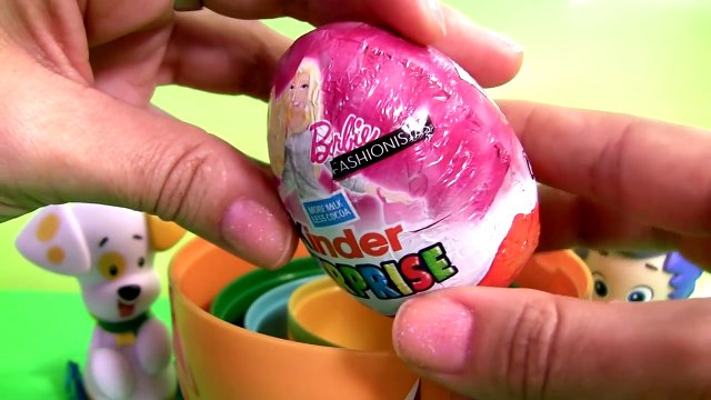 Play Doh BUBBLE GUPPIES SURPRISE EGGS Stacking Cups Pocoyo Disney Frozen HelloKitty Kinder PlayDough