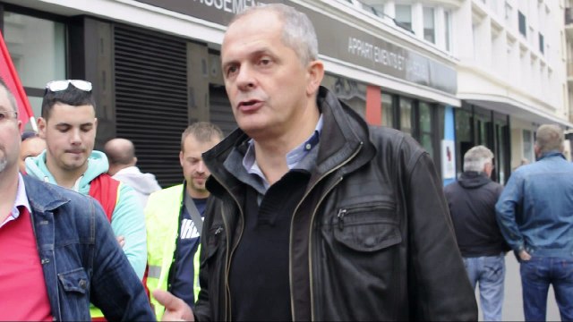 Rassemblement de soutien à Frank Mérouze, secrétaire de l'UL CGT Caen le 22 septembre 2016