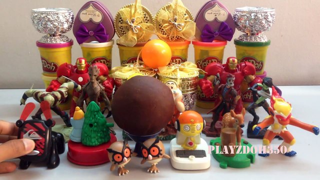 LAY DOH SURPRISE EGGS,Marvel Avengers, Iron Man,Guardians of the Galaxy Groot, Angry Birds,Gamora, Raccoon