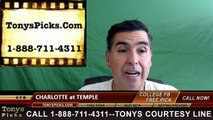 Temple Owls vs. Charlotte 49ers Free Pick Prediction NCAA College Football Odds Preview 9/24/2016