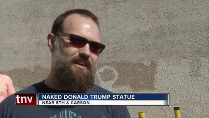 Naked Trump arrives in downtown Las Vegas