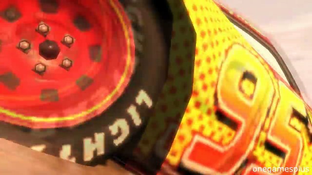 Big Ramp Lightning McQueen disney pixar car by onegamesplus jumping over the city