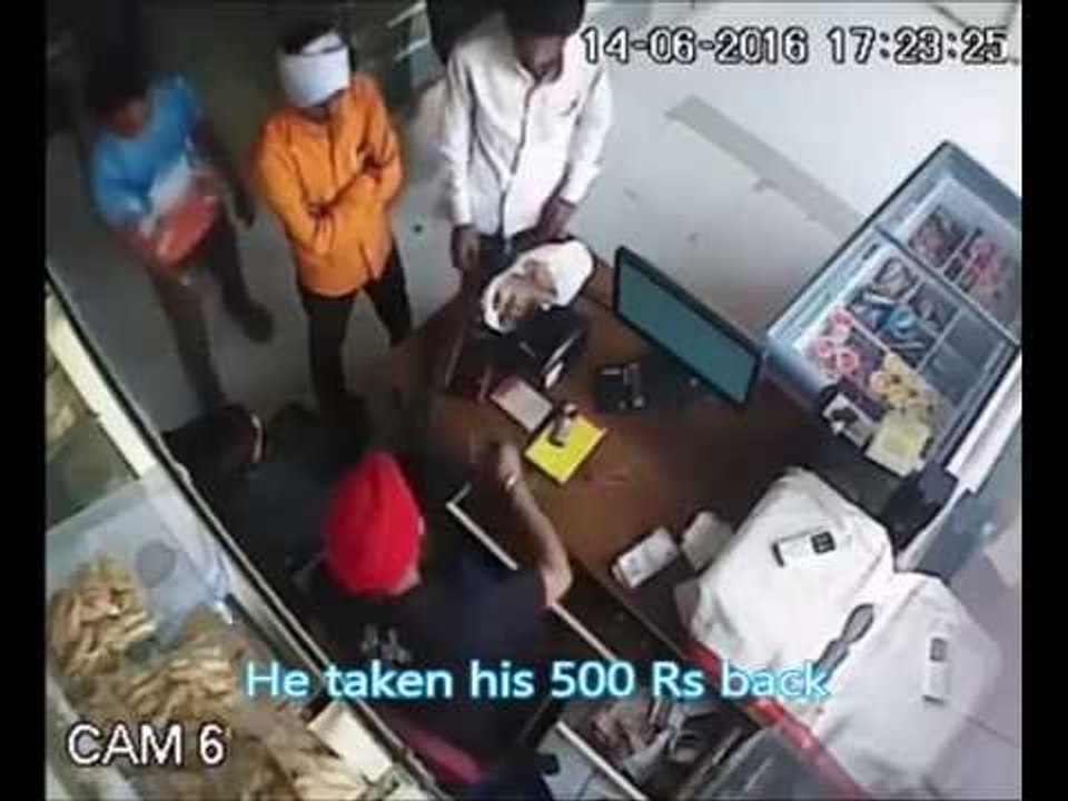 Intelligent thief caught on CCTV footage.