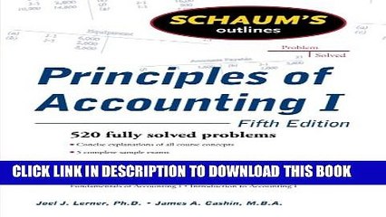 New Book Schaum s Outline of Principles of Accounting I, Fifth Edition (Schaum s Outlines)