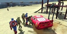 Spiderman & Teenage Mutant Ninja Turtles (TMNT) with Captain America McQueen Cars!   Nursery Rhymes