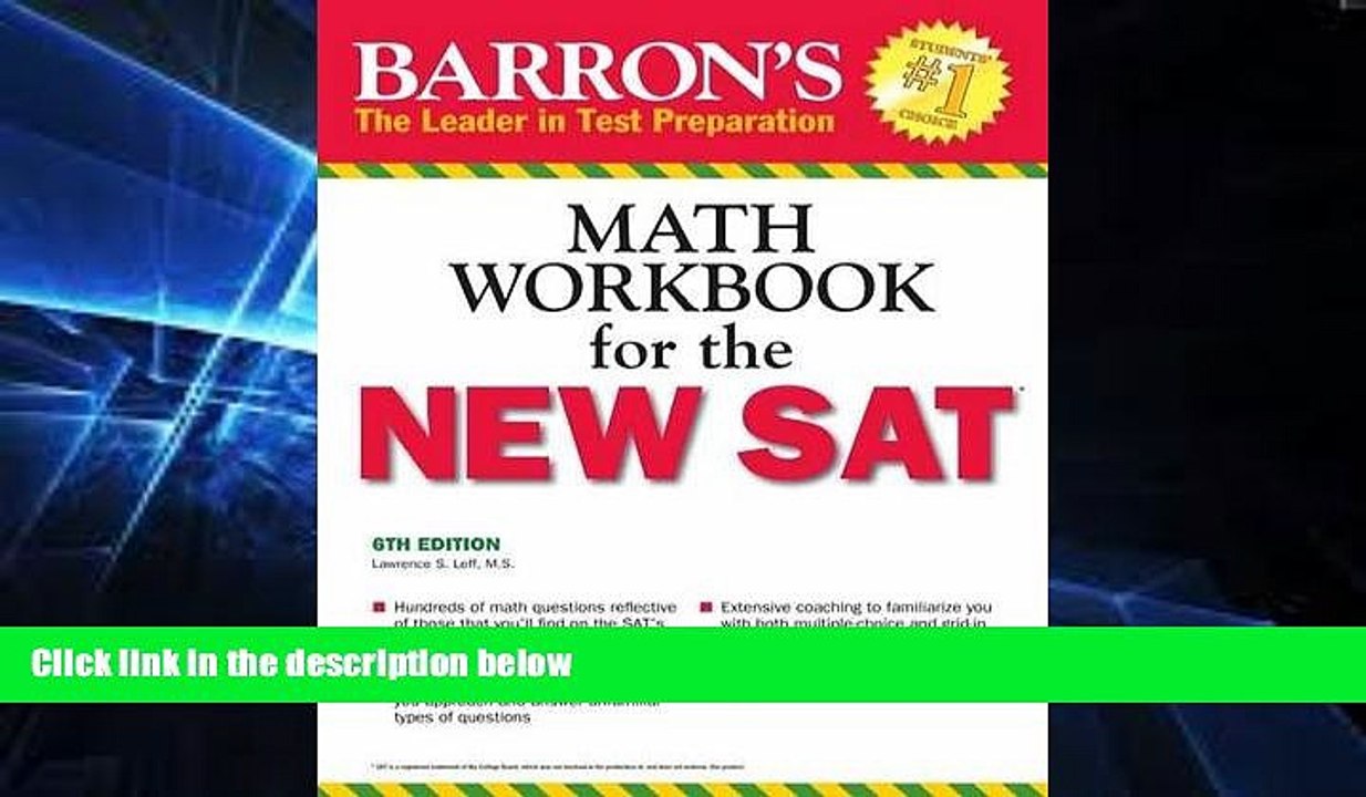 Big Deals  Barron s Math Workbook for the NEW SAT, 6th Edition (Barron s Sat Math Workbook)  Free