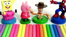 Clay Buddies Collection Learn Colors of Peppa Pig Marvel Spiderman SpongeBob Woody Play-Doh Stampers