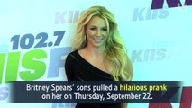 Britney Spears Screams As She Gets Pranked By Her Kids