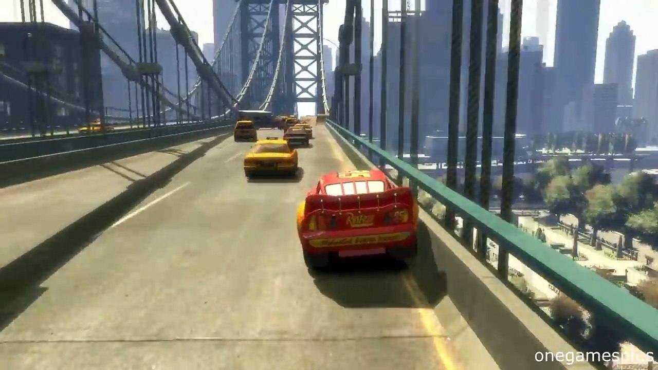 New Feats Lightning McQueen car Eight jumps Crash test game GTA IV by onegamesplus