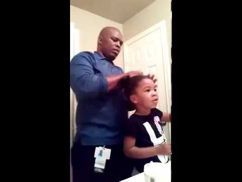 Cute Three-Year-Old Encourages Dad's Hair Styling Efforts