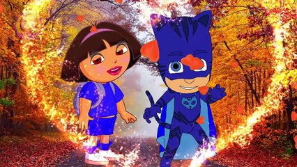 Скачать видео: Masha and Dora Cry when bad makeup with PJ Masks Catboy Gekko Owlette #2