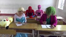 Spiderman vs Joker Circus Frozen Elsa vs Pinks SpiderGirl Dacing Superhero fun-XRcCJ4_SmT0 part 7