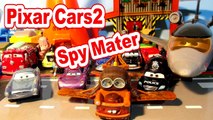 Pixar Cars2 with Spy Mater and Lightning McQueen, and Screamin Banshee
