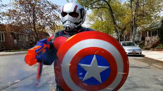 ANTMAN vs MUTANT MOBSTER IRL - Nerf War - Superheroes in Real Life - Spiderman - Marvel - DC-SFHdm5ofb88 part 2