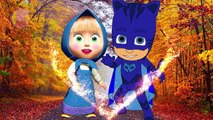 Masha And The Bear with PJ Masks Catboy Gekko Owlette Crying when bad makeup #2