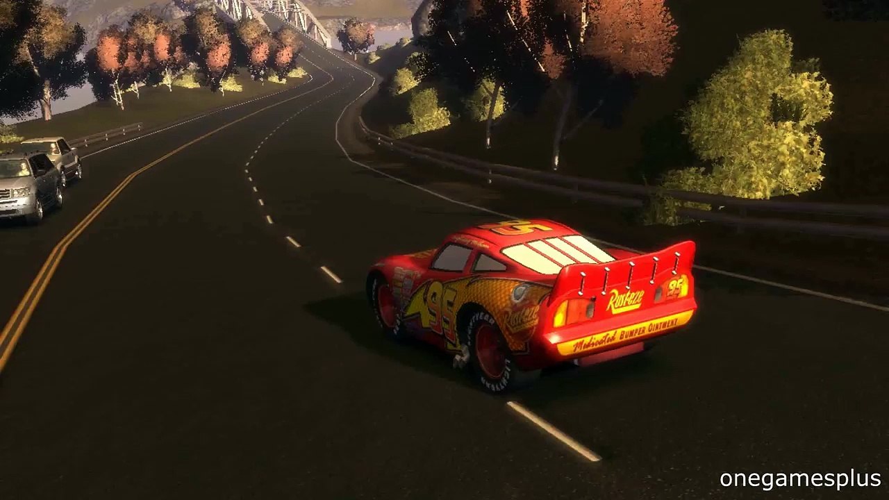 Jumps off a mountain Lightning McQueen Crash test by onegamesplus