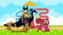 MASHA AND THE BEAR with PJ MASK ATTACKED MALEFICENT Catboy Gekko Owlette Crying