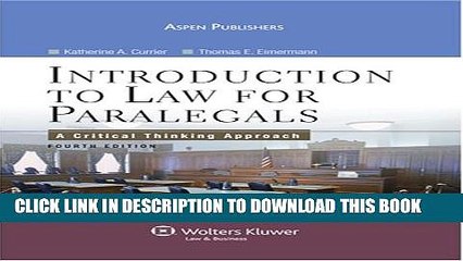 [PDF] Intro To Law for Paralegals: A Critical Thinking Approach Full Online