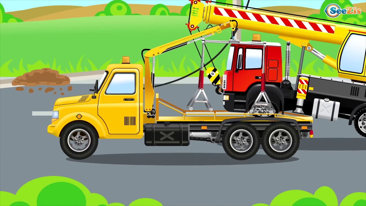 Cars Cartoons about The Crane with The Truck - kids videos compilation with cars, trucks, bus etc