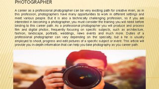 Get Professional Experience as Professional Photographer