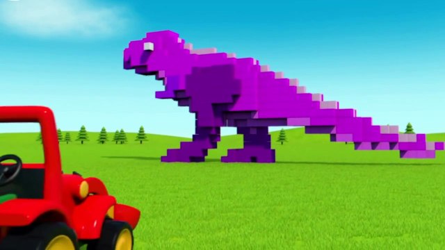T Rex Dinosaur for kids smashing cubes 3D Cartoon Animation show for kids 2015