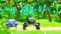 Truck, Racing Cars and Monster Truck - Snow in the jungle - Car Cartoons for Kids Episode 88