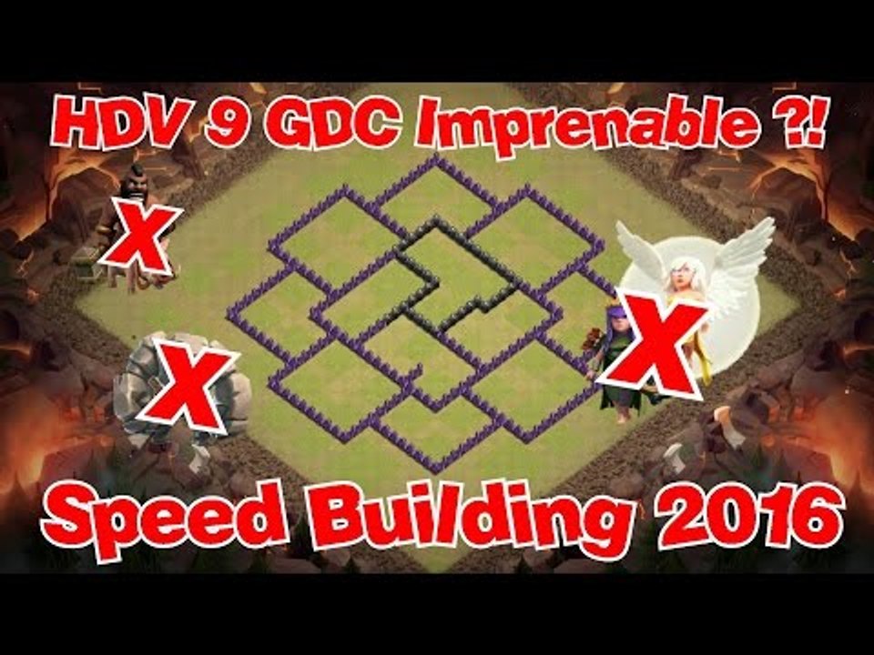 [Speed Building 2016] HDV 9 anti 3 étoiles ! Anti-cochons ,Anti-Gowipe , Anti-QueenWalk