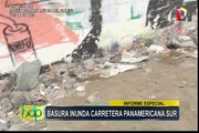 Toneladas de basura y desmonte en Panamericana Sur