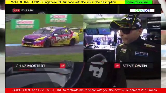 Last laps of the V8 supercars 2016 Wilson Security Sandown 500 race + podium