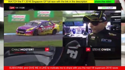 Last laps of the V8 supercars 2016 Wilson Security Sandown 500 race + podium