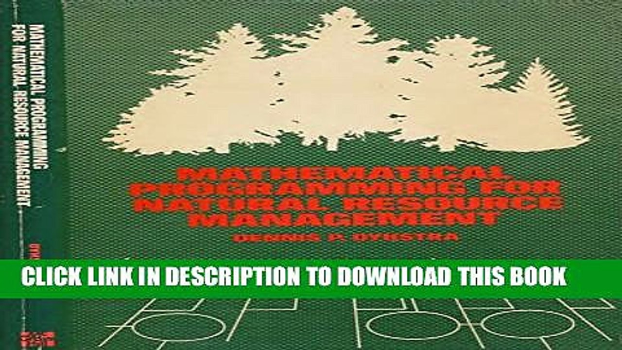 [PDF] Mathematical Programming for Natural Resource Management (McGraw-Hill series in forest