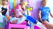 Barbie Girl & Ken with Baby doll twins go to Barbie Doctor for real life Syringe