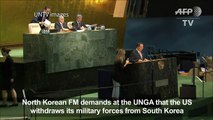 N. Korea demands withdrawal of US military from S. Korea