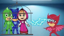 #Masha And The Bear #with #PJ #Masks #Catboy #Gekko #Owlette #Crying when #bad #makeup #Parody New